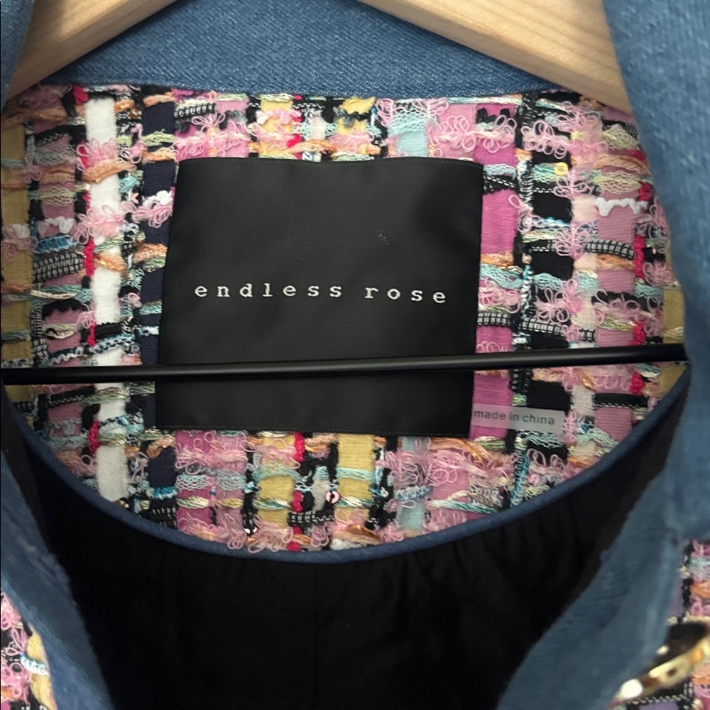 NWT Endless Rose Pink and Blue Tweed jacket  size small - looks so Chanel - Picture 4 of 11